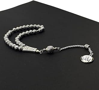 Antique Silver Plated Collection- (33 Beads) Worry Beads-Prayer Beads-Tesbih-Tasbih-Tasbeeh-Misbaha-Masbaha-Subha-Sebha-Sibha-Rosary