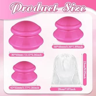 TrelaCo 6 Pieces Cupping Therapy Set Silicone Cupping Treatment 3 Sizes Massage Cup Cupping Set for Cellulite Joint Pain Muscle Pain