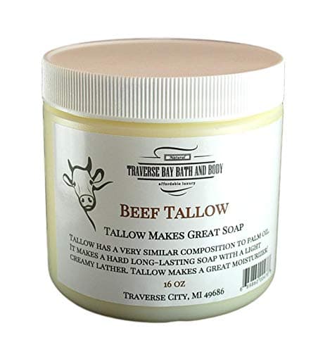 Traverse Bay Bath and Body BEEF TALLOW DEODORIZED. Soap making supplies. 16 fl oz DIY projects.