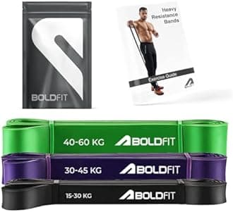 Boldfit Heavy Resistance Band for Exercise & Stretching (Black, Purple and Green),M
