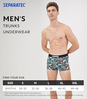 Separatec Mens Trunks Underwear Rayon Made from Bamboo Underwear Men, 3.5-Inch Legs Breathable Underwear for Men, 3-4 Pack