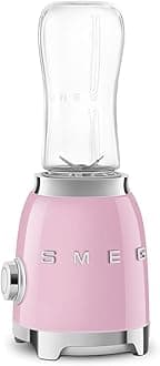 SMEG Retro Personal Blender with 2 Bottles PBF01PKUS, Pink, Medium