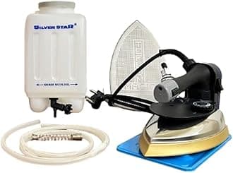 Silver Star Steam 1800W 220V Industrial Steam with Teflon Shoes ES 300L, 4.0 L Water Tank - Heavy Duty for Professional Use (Black)