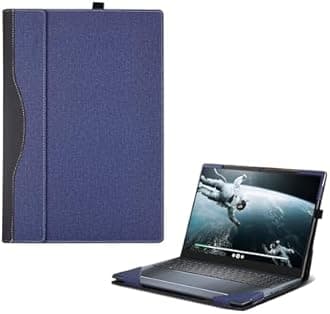 Laptop Cover for Dell inspiron 16 inch 7640 7635 5620 5625 5630 5635 7610 7620 Vostro 7630 2-in-1 All Inclusive Drop Case 16" PU Leather Protective Laptop Bag Detachable Shell (Blue)