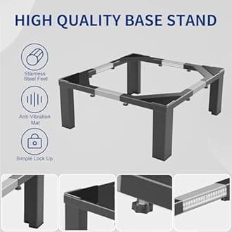 Heavy-Duty All Steel Laundry Pedestal 12" Height , Full size Universal Washing Machine Stand , Dryer Stand，Suitable for all Washer and Dryer Stand (Black)
