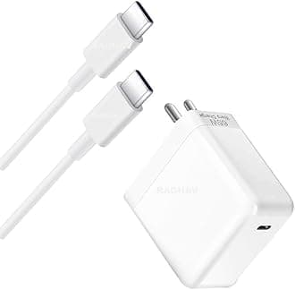 65w Charger for Moto G85 PD Original Like Charging Adapter via Type C Port Super Fast Wall Charge Adaptor for Phone with Charging Cable (ONE+WH)