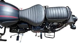 Sahara Seats Leather Finish Retro Style Waterproof Seat Cover for Royal Enfield Classic 350/500 (Black).