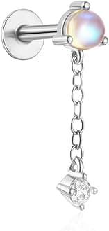 Helix Dangle Earrings for Women - Flat Back Hypoallergenic Cartilage Piercing Jewelry - Forward Helix Earrings