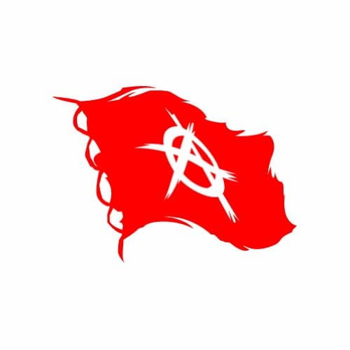 (2x) Anarchy Flag Sicker - Red - Decal - Die Cut