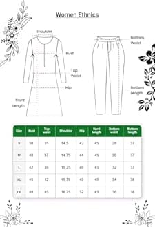 GoSriKi Women's Cotton Blend Printed Straight Kurta with Pants, Beige, Large