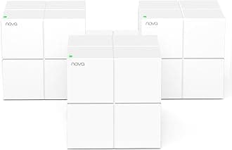 Tenda Nova MW6 Whole Home 1200 Mbps Dual_Band Mesh Wi-Fi System, 6000sq Area Coverage, Two Gigabit Ports, APP Control, Easy Set Up, Router and Wireless Booster Replacement (White, Pack of 3)