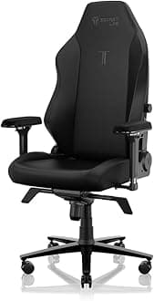 Titan Evo NanoGen Pure Black Gaming Chair - Recling - Ergonomic & Comfortable Computer Chair with 4D armrests - Magnetic Head Pillow & 4-Way Lumbar Support - Big and Tall - Leatherette