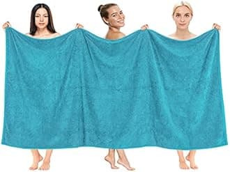 Cotton Paradise Oversized Bath Sheet, 100% Cotton 40x80 Clearance Bath Towel Sheet, Jumbo Large Bath Towel for Bathroom, Aqua Blue Bath Sheet