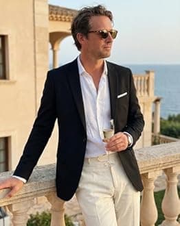 Beninos Mens Slim Fit Casual One Button Blazer Jacket