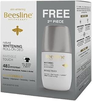Invisible Touch Fragrance Whitening Roll-On Deodorant, 1+1 Free, 48-Hours Anti-perspirant Protection, 0% Aluminum Chlorohydrate, Parabens & Alcohol, 4 In 1 Formula, For Sensitive Skin, 50ml