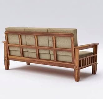 K L FURNITURE Wooden 5 Seater Sofa Set For Living Room|3+1+1 Seater Sofa For Office & Lounge|Five Seater Sofa Sets For Home|Sheesham Wood, Dark Brown Finish