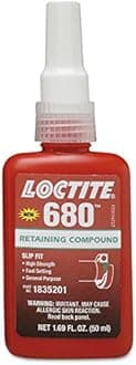 LOCTITE® 680-50ml| green| high strength | cylindrical parts| low viscosity |prevents loosening and leakage from shock and vibration| cures on all metal surfaces| tolerates slightly oiled surfaces
