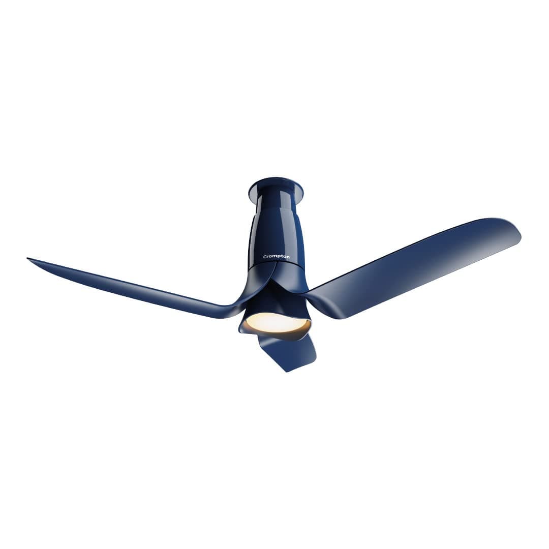 Crompton SilentPro Blossom 1200 mm Smart iOT Enabled Ceiling Fan | ActivBLDC Technology | Design Award - reddot Winner 2022 | 2X Silent | Remote control | 5 Years Warranty, (Denim Blue)