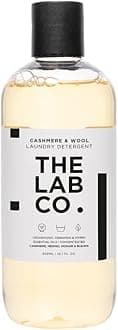 The Lab Co. Cashmere and Wool Laundry Wash 300ml. 20 washes. Detergent for Cashmere, Merino, Mohair and Wool Blends. For hand-washing and washing machines. Myrrh, Cinnamon & Cedarwood.