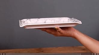 Naivete Marble Printed Black Melamine Serving Rectangular Tray For Kitchen, Dining, Serving And Desk Tray Set (Small, Medium, Large) -Pack Of 3