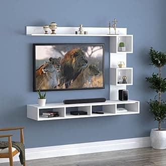 Anikaa Irina Engineered Wood Wall Mount TV Unit/TV Stand/TV Cabinet/TV Entertainment Unit/Set Top Box Stand (White) (Ideal for 43 Inch)(D.I.Y)