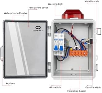 CHENGPI Sump Pump Alarm - High Water Septic Tank Alarm with 110dB Loud Alarm and Large LED Indicator - Automatic Or Manual Start Water Pump for Indoor/Outdoor