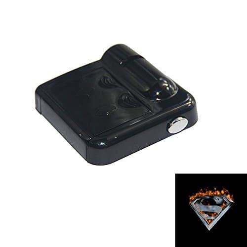 SHE'O 2x Fire Flame Superman S badge shield logo Wireless car door LED projector light welcome logo shadow ghost light laser projector Magnet Sensor ON/OFF Switch