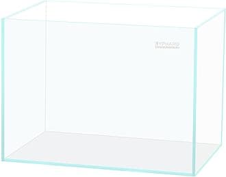 9.5 Gallon Rimless Aquarium, Ultra Clear Glass Low Iron Small Fish Tank for Betta, L15.7×W11.8×H11.8 Inches Thickness 5mm with EVA Foam Mat Included