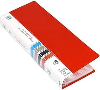 SPS Skrill Business Card Holder, Visiting, Credit, Debit, Business, ID Card Holder/Organizer - 480 Cards (Red)