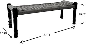 Furniture House by Pooja Solid Wooden Charpai (C-07)