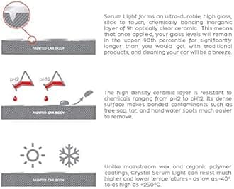 Gtechniq Crystal Serum Light 50ml - Automotive Paint Protection - Beautiful, Durable Gloss, High End Performance Beading, Swirl Mark and Chemical Resistance, Reduces Surface Hazing - Easy To Apply