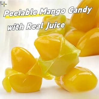 Peelable Crystal Fruit Gummy Candy - 4D 50% Real Juice Content Fudge Candies, Individually Wrapped Assorted Flavors Candy Snacks, Chewy Gummies Fun Soft Sweets, Desserts, Casual Snacks(4 pcs)