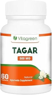 VitaGreen TAGARA - For Better Sleep Wellness, 100% Natural, Herbal Dietary Supplement, 500 mg, (60 Capsules)