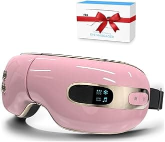 Eye Massager with Heat and Coolling for Migraines, Dry Eyes, Eye Strains, Eye Massager Mask Heat Cold Tech Bluetooth Music for Sleeping Birthday Gifts for Women Men