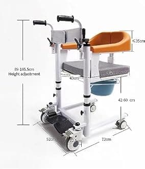 Generic Patient Lift Transfer Machine - Electric Lift Chair Aid for Nursing Paralyzed Elderly - Hydraulics Bedside Lift with Manual Control - Transfer Lift Aid for Bedridden Patients