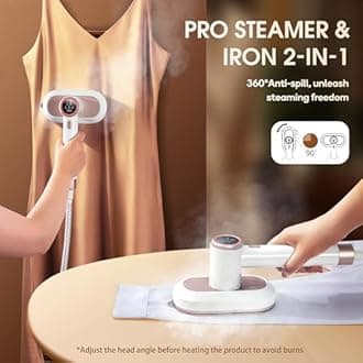 Newbealer 2-in-1 Steam Station, 1550W, 3 Modes Steam/Dry, 30s Heating, 1.2L Removable, Auto-Off, Self-Cleaning, Multipurpose Home/Hotel