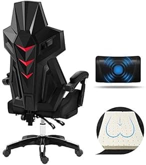 Gaming Chair Computer Chairs Swivel Chair Video Game Chair, Elevating Rotary Reclining Office Chair Built-in Latex Cushion With Footrest Ergonomics Computer Chair Massage Pillow Warm as ever To purs