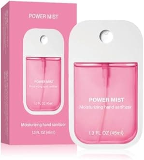 Power Mist Hydrating Hand Sanitizer Spray, Travel-Size 45ml/1.5 Fl oz Portable Cute Multi-Flavor Gentle Sanitizer for Adults (Strawberry flavor)