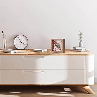 2 Packs 5x5 Shadow Box Frame with Linen Back - Sturdy Rustic Memory Display Case of Flower, Pictures, Medals and More, Rustic Brown