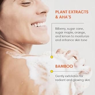 ShiKai Very Clean Bamboo Body Scrub (Glow Citrus, 6 oz) | Gentle Hydrating & Exfoliating Skin Cleanser | With 5 Fruit Complex & AHA Acids