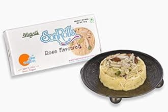 Bhagat's Heera Sweets Rose SonRoll 500g (Pack of 2) | Almond & Pistachio Garnished | Preservative-Free Mithai Box for Festivals & Gifting