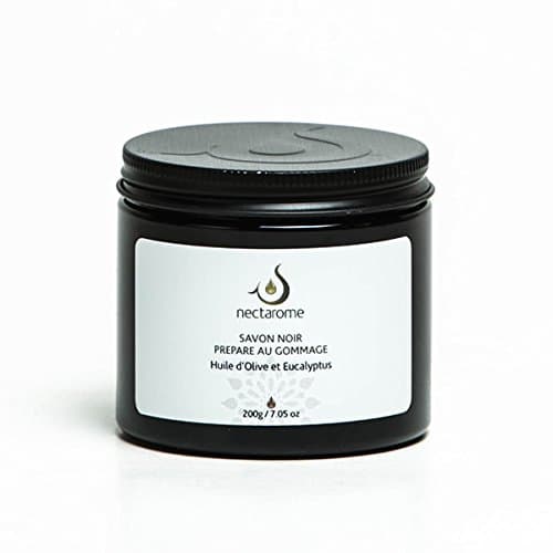 Nectarome - Moroccan 100% natural Black Soap with basic pH prepares skin for exfoliation with olive oil and eucalyptus