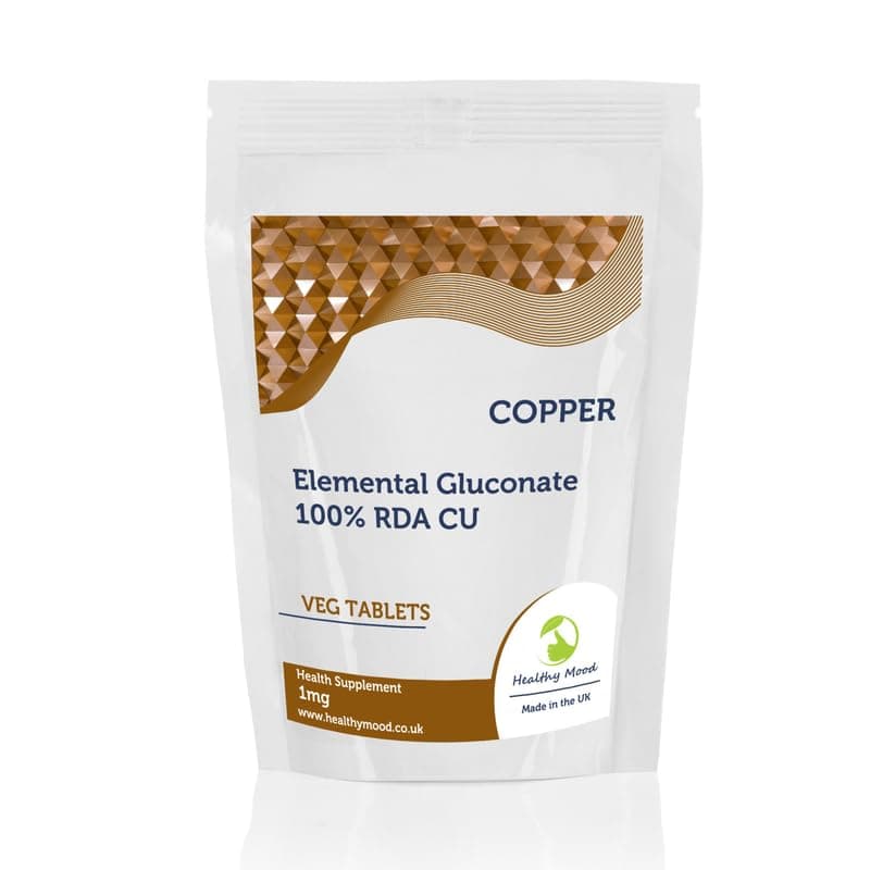 Copper 1mg 90 Tablets – Elemental Gluconate CU for 100% RDA – Essential Trace Mineral Supplement for Immunity & Energy