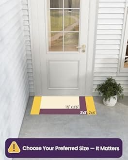 DEXI Front Door Mat Outside Entrance, Heavy Duty Non Slip Low Profile Doormat for Entryway, Trap Dirt and Moisture Welcome Mats, Easy Clean, Patio, Garage, 17x29, Blue