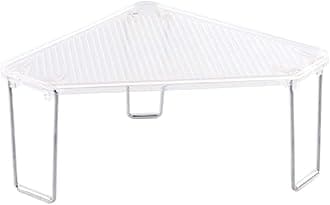 iDesign 70000ES Linus Kitchen Cabinet Countertop Corner Storage Shelf, ClearPlastic