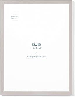 Opposite Wall - 12x16 in - Real Wood Grey Picture Frame - Lightweight, Versatile & Shatterproof - Wall Hanging Poster or Photo Frame - Wall Decor for Office, Gallery & Home