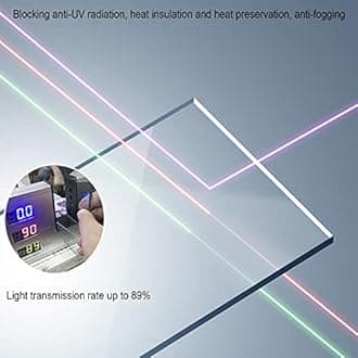 IMPREC Polycarbonate Roofing Sheet, 1.0mm Polycarbonate Panels Sunshine Board Shed Cover Transparent Insulation Daylighting Panels (Color : Clear, Size : 1mx1m)