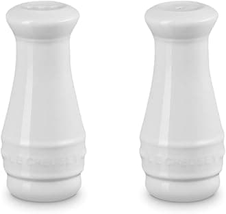 PG1102-0416 Stoneware Salt and Pepper Shakers, 2.1 x 2.8 x 3.1, White