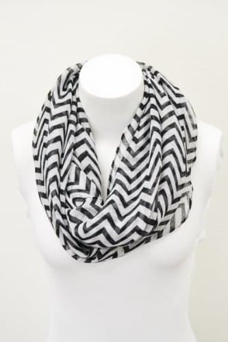 Dessas Design Chevron Infinity Scarf Black and White