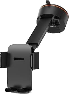 Baseus Easy Control Clamp Car Phone Holder, Adjustable Car Phone Mount Cradle 360° Rotation One Button Release Strong Sticky Gel Pad Phone Stand for iPhone 15 14 13 12 11 XS X 8 7 6, Samsung S23 Ultra